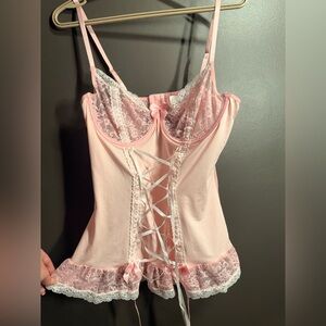 *New* Pink Lace Corset Lingerie